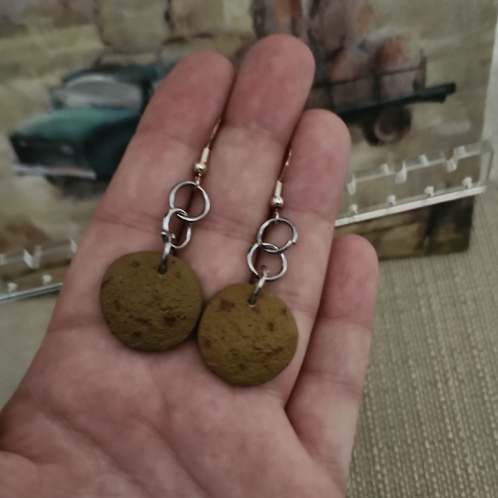 mini cookies Brown Dangle Earrings